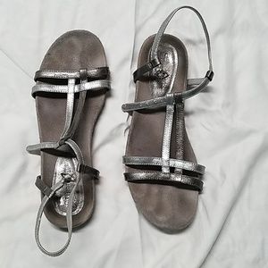 Silver strappy sandals